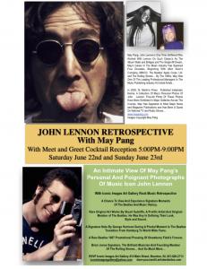 John Lennon Retrospective Exhibition With May Pang Iconic Images Art Gallery Beatles And Rock And Roll Retrospective Exhibition